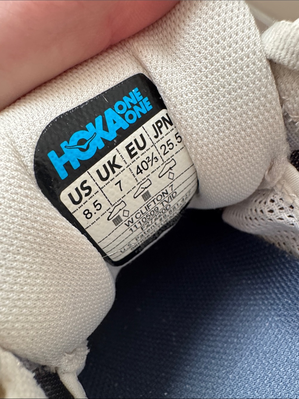 HOKA Bondi Running Shoes White Blue 8.5 Max Cushion Walking Athletic Sneakers - Picture 9 of 9